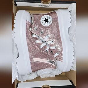 Converse Kids Glitter High-Top Sneakers - Pink